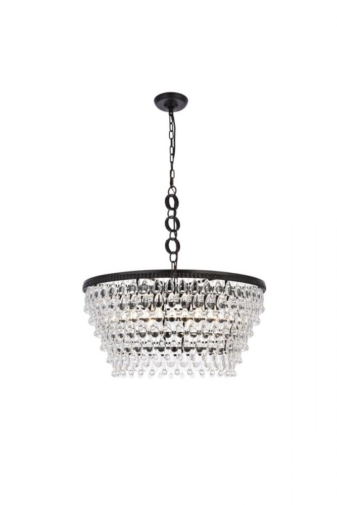 Nordic 6 Lights Black Chandelier