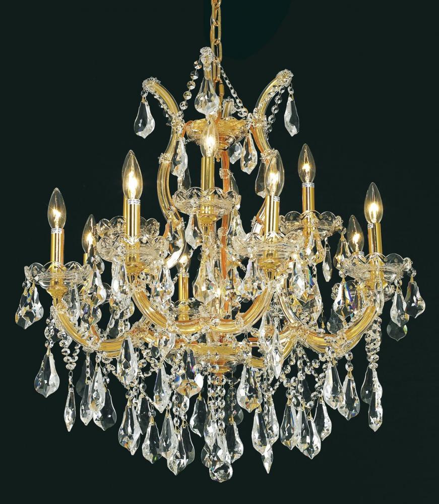 Maria Theresa 13 Light Gold Chandelier Clear Royal Cut Crystal