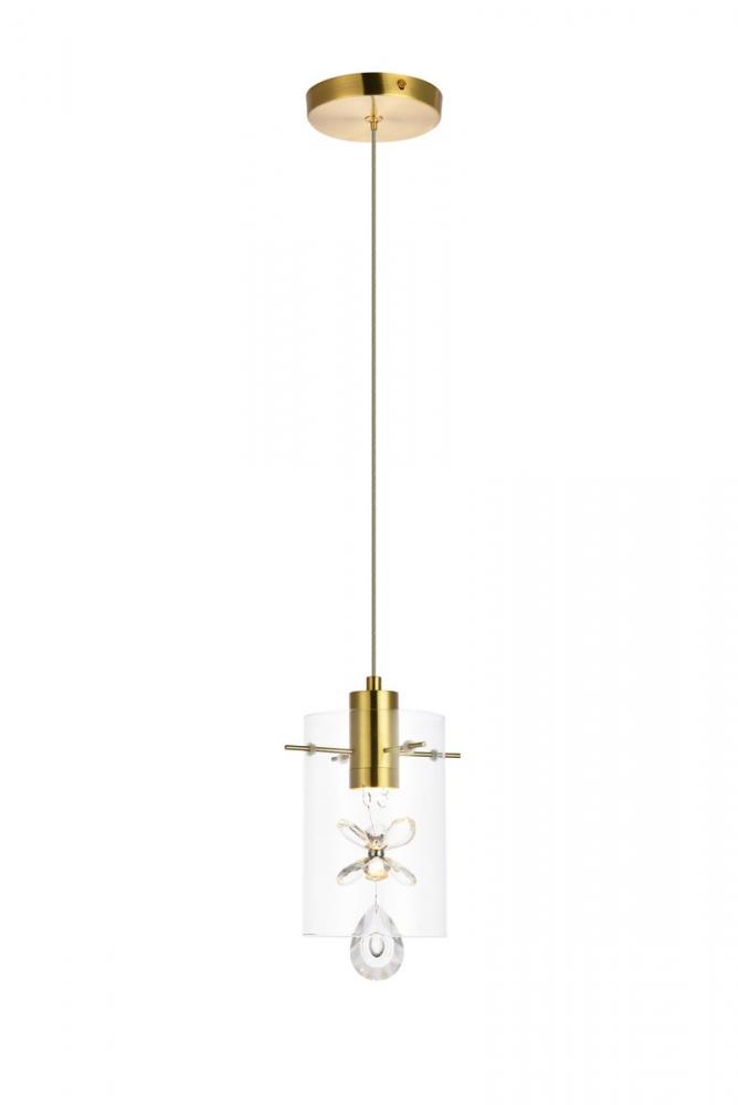 Hana 1 Light Gold Pendant