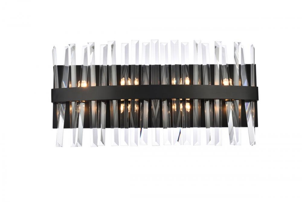 Serephina 24 Inch Crystal Bath Sconce in Black