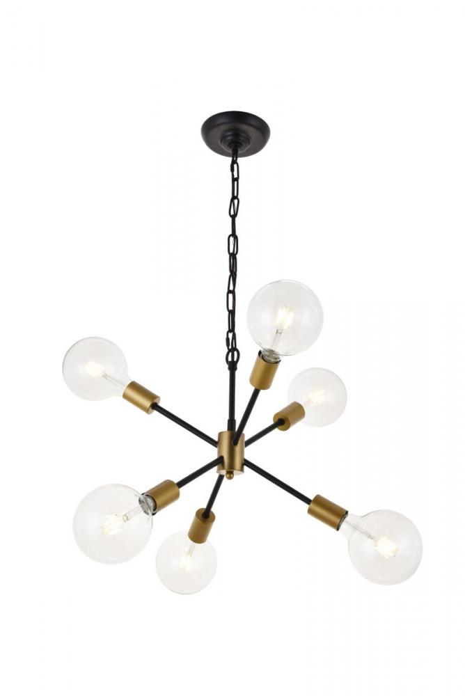 Nolan 6 Light Matte Black Pendant