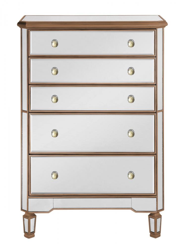 5 Drawer Cabinet 33 in. x 16 in. x 49 in. in Gold paint