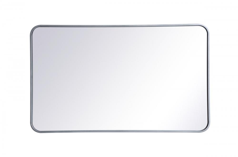 Soft Corner Metal Rectangular Mirror 24x40 Inch in Silver