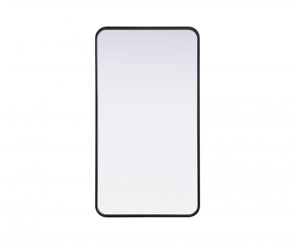 Contour Metal Rectangle Mirror 22x40 in Black