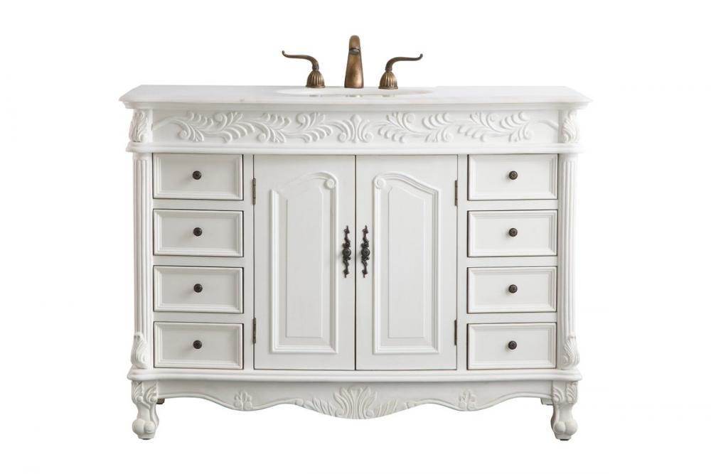 48 In. Single Bathroom Vanity Set In Antique White