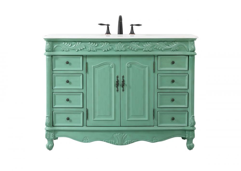 48 inch Single bathroom vanity in vintage mint