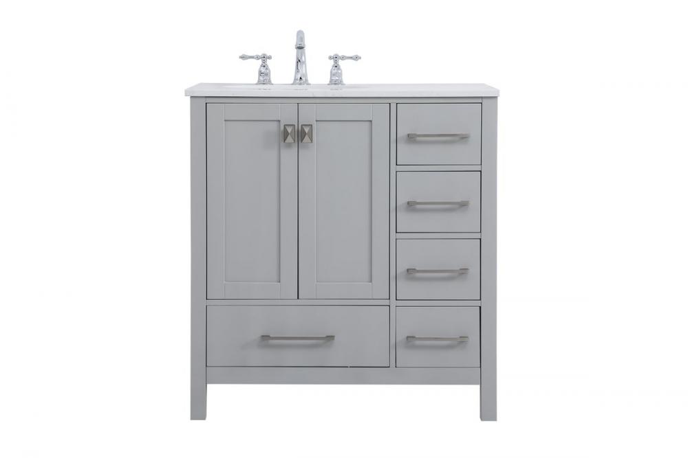 32 Inch Single Bathroom Vanity in Gray