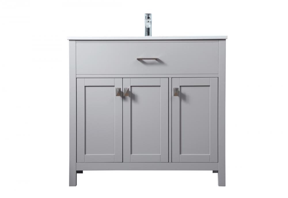 36 Inch SIngle Bathroom Vanity In Grey