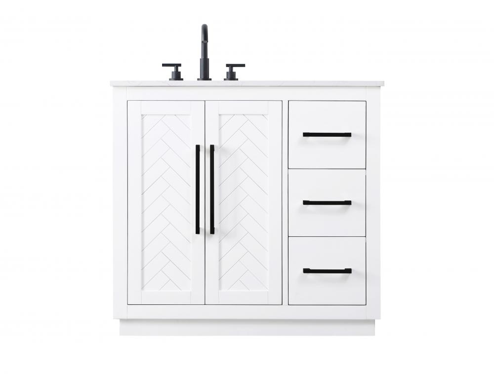 36 inch Single Bathroom Vanity in White