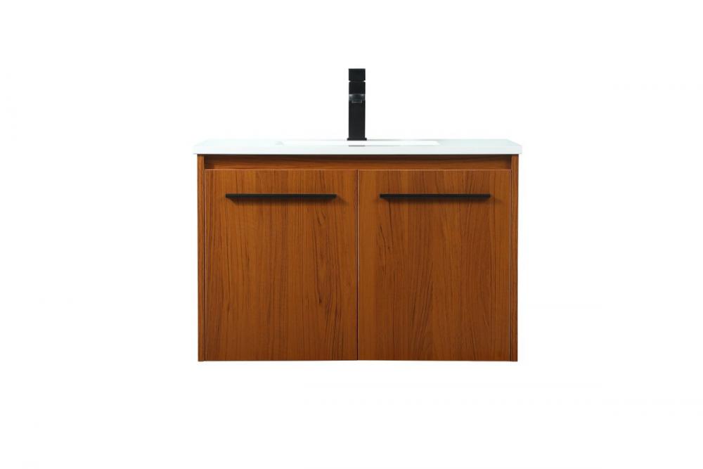 30 inch Single bathroom vanity in teak