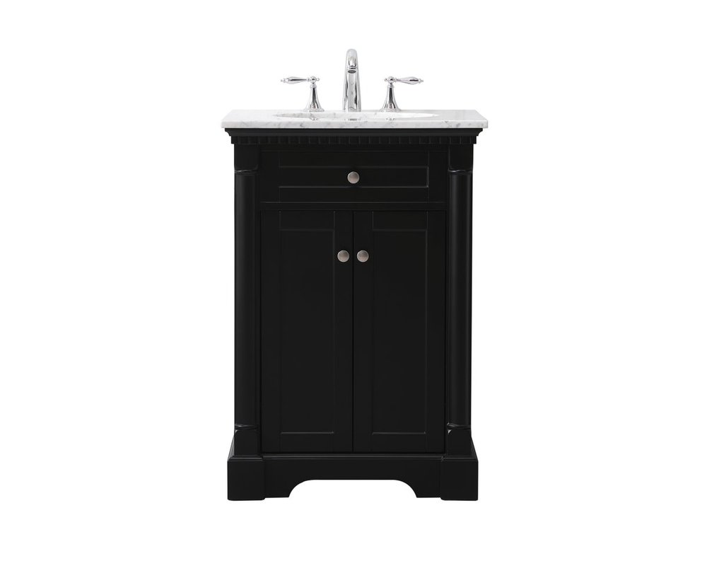 24 inch Single bathroom vanity set in black