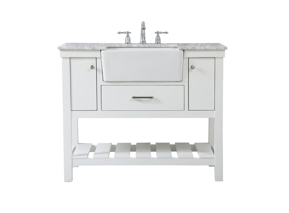 42 inch Single bathroom vanity in white