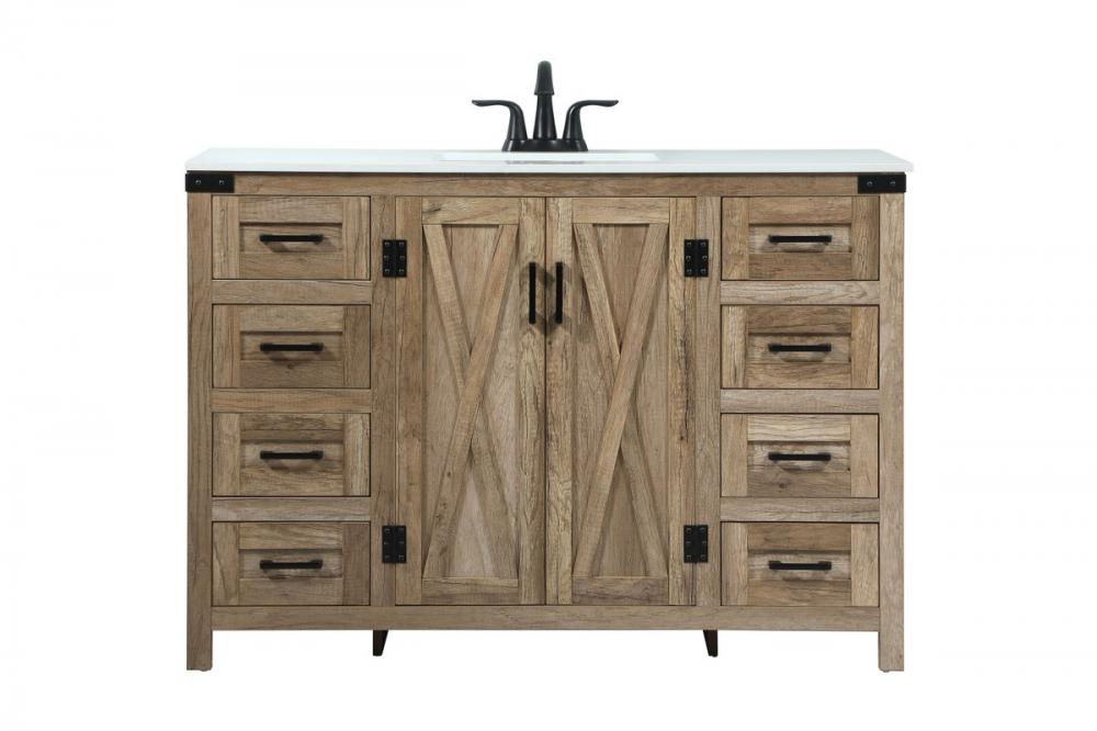 48 inch Single bathroom vanity in natural oak