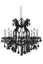 Elegant 2800D26B/SS - Maria Theresa 9 light Black Chandelier