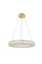 Elegant 3503D23G - Monroe Integrated LED Chip Light Gold Chandelier Clear Royal Cut Crystal