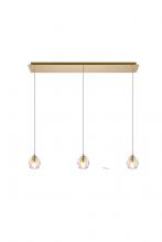 Elegant 3505D28G - Eren 3 Lights Gold Pendant