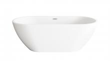 Elegant BT30367GW-PCH - 67 inch Bathtub in Glossy White with Chrome Trim