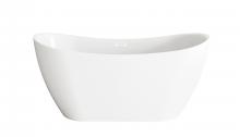 Elegant BT30459GW-WHT - 59 inch Bathtub in Glossy White with Polished White Trim