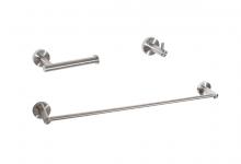 Elegant HWB-11S3HBNK - Freya 3-Piece Bathroom Hardware Set in Brushed Nickel