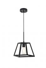 Elegant LD4061D10BK - Resolute 1 Light Black Pendant