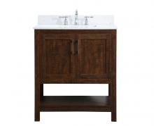 Elegant VF16030EX-BS - 30 inch Single Bathroom Vanity in Espresso with Backsplash