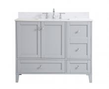 Elegant VF18042GR-BS - 42 inch Single Bathroom Vanity in Grey with Backsplash