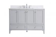 Elegant VF18048GR-BS - 48 inch Single Bathroom Vanity in Grey with Backsplash