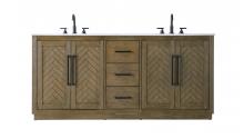 Elegant VF29072DHO - 72 inch Double Bathroom Vanity in Hazel Oak