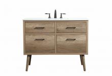 Elegant VF41042NT - 42 inch Single bathroom vanity in natural oak