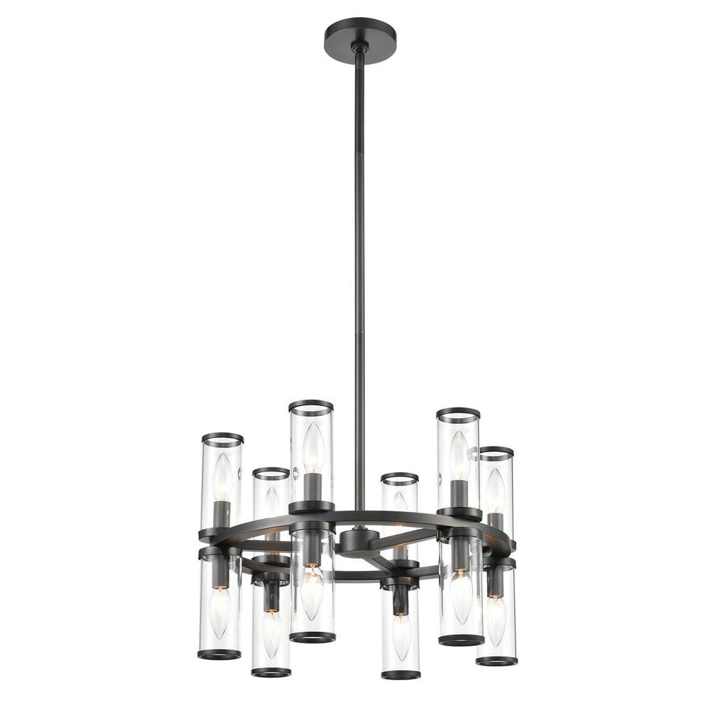 Revolve Clear Glass/Urban Bronze 12 Lights Chandeliers