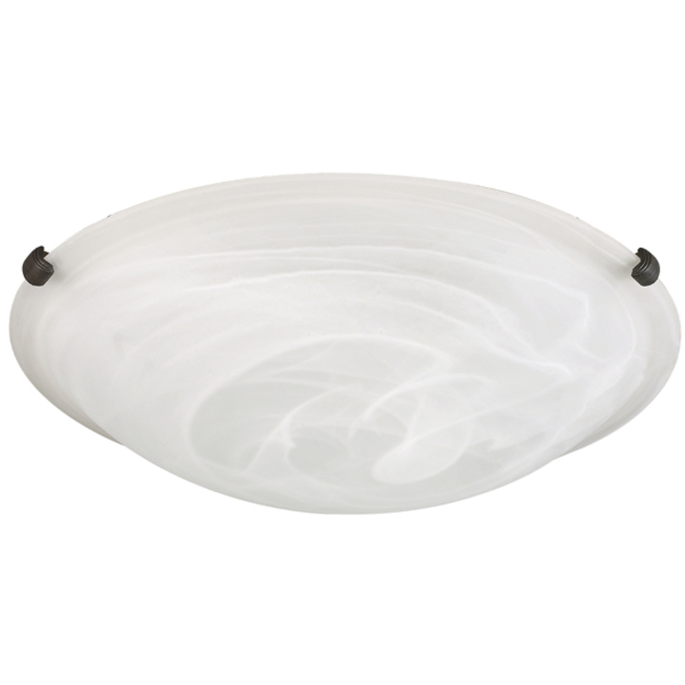 Fmount, 16" 3 Bulb Clip Flushmount, Alabaster Glass, 60W Type A