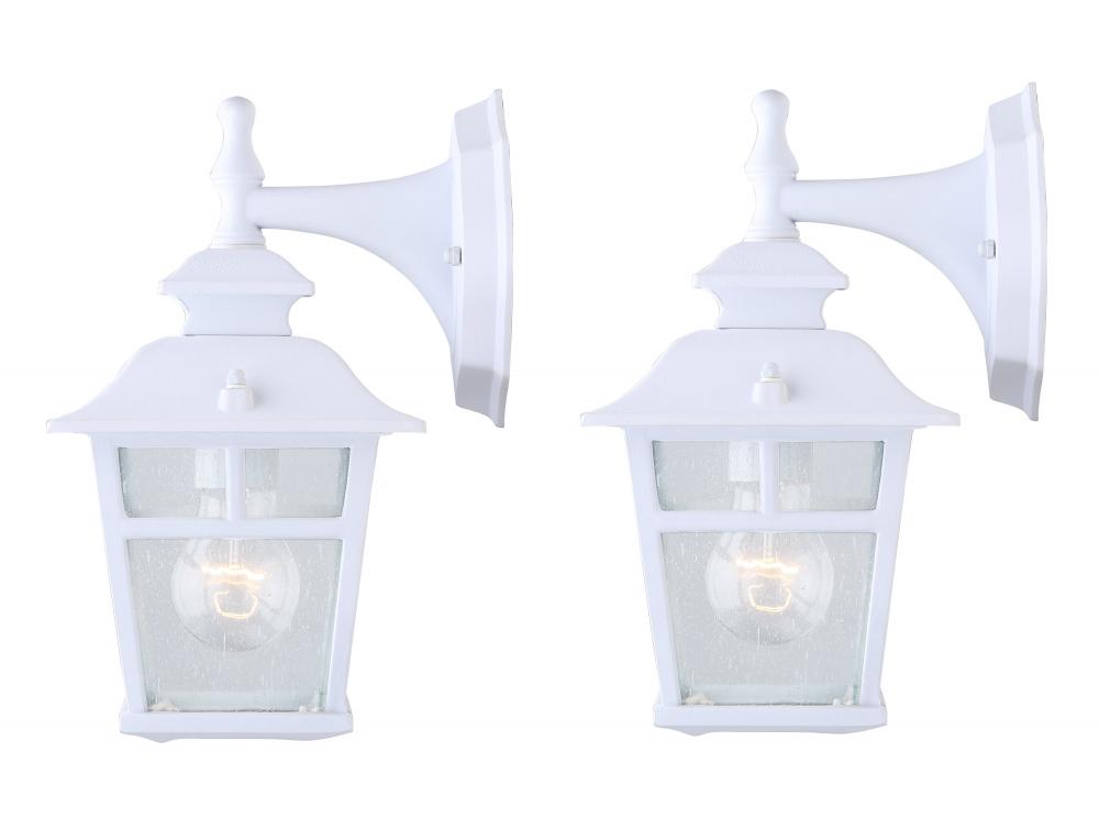 Fieldhouse, 1 Light Outdoor Downlight Twinpack, Seeded Glass, 100W Type A, 6 1/4" x 11" x 7