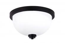 Canarm IFM326A13BK-RG - IFM326A13BK-RG, MBK Color, 2 Lt Flush Mount, Flat Opal Glass, 60W Type A, 13inch W x 7inch H