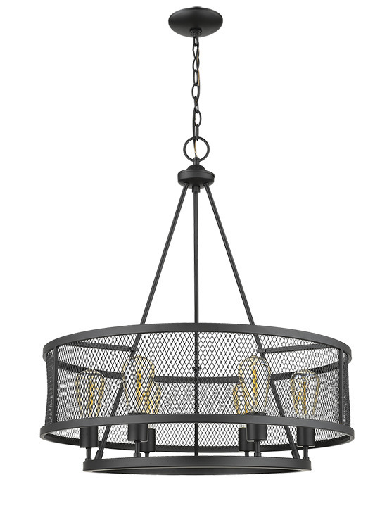 Vivio Elza 6-Light Cage Pendant - Matte Black