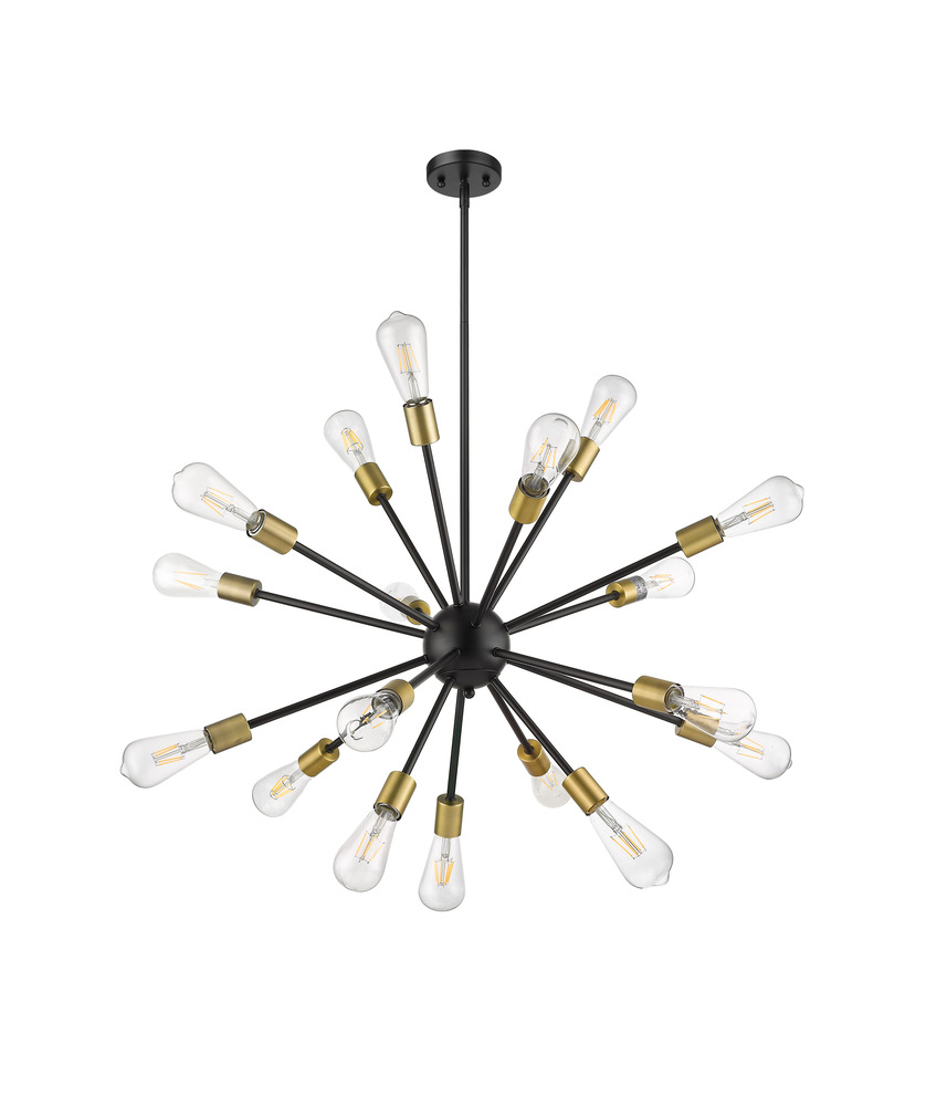 18-Light Odyssey Chandelier - Matte Black/Matte Gold