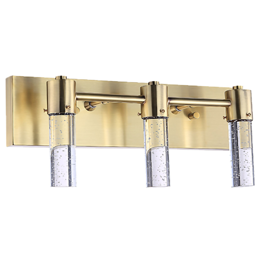 Vivio Soffi LED Rectangle Vanity - Matte Gold Seeded Glass 15W 4000K