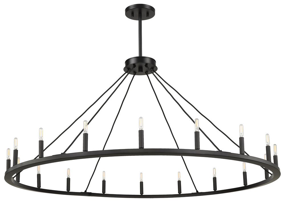 18 Light 60" Big Ring Single Tier Chandelier - MB T6-3K Lamps Included