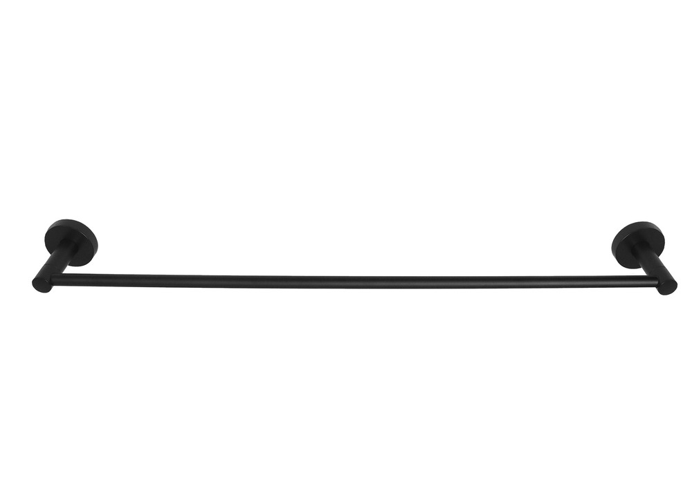 Modern Round 24" Towel Bar - Matte Black