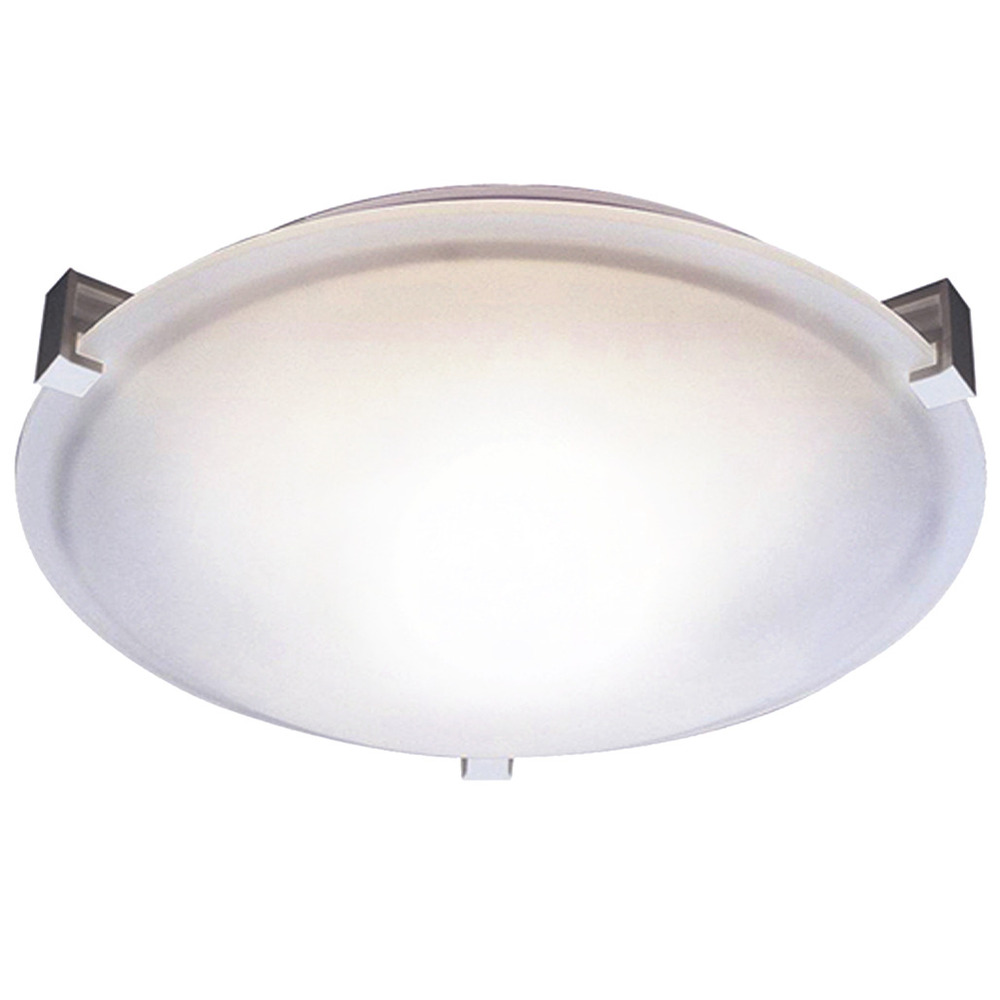 3-Light 3 Square Tab Ceiling Mount - NK White Glass