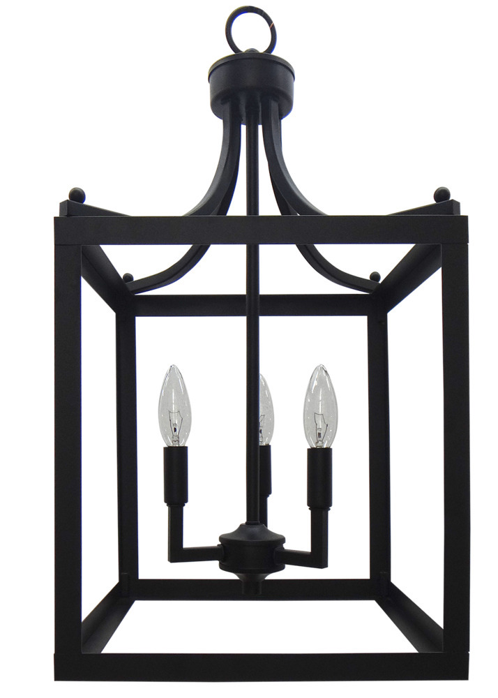 3-Light Square Cage Entry - MB - No Glass