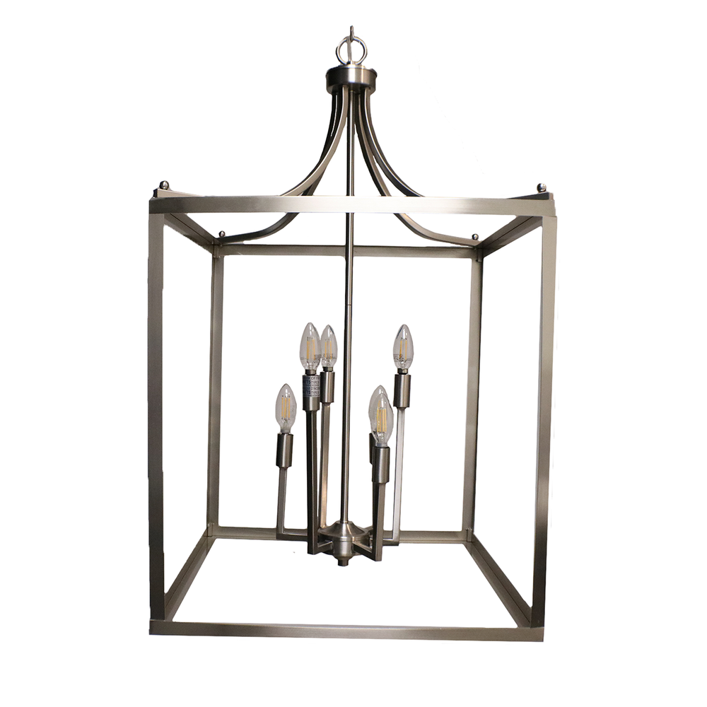 6-Light Square Cage Entry - NK - No Glass