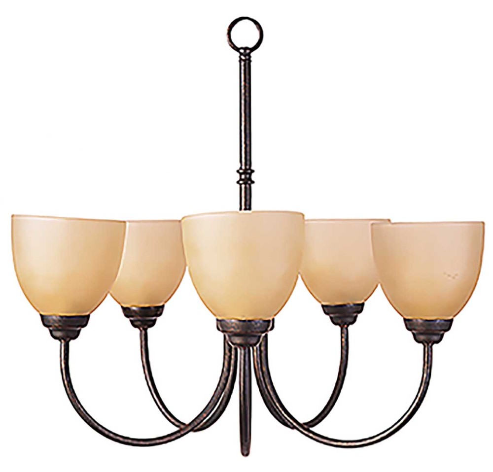 Laredo 5-Light Chandelier - RB Tea Stain Glass