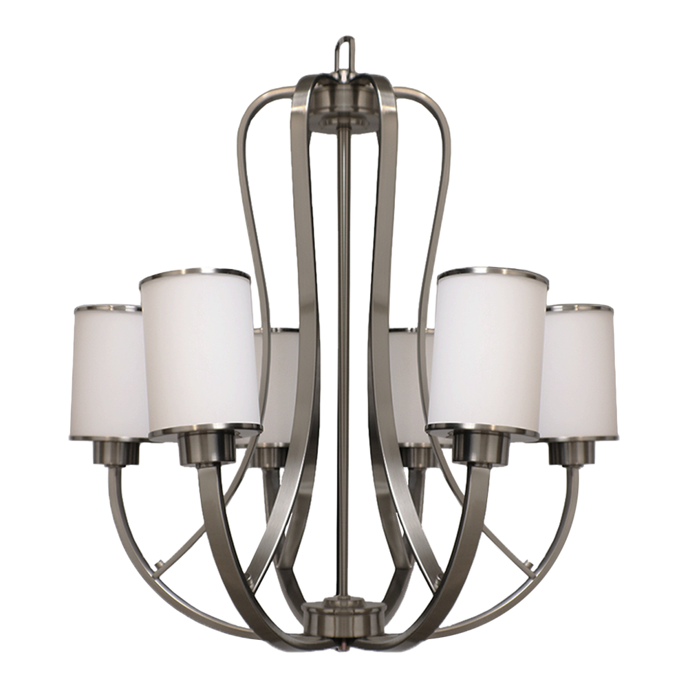 Lexington 6-Light White Glass Chandelier - NK