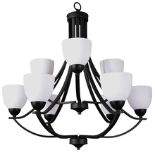 HOMEnhancements 19548 - Victoria 9-Light Chandelier - MB White Glass