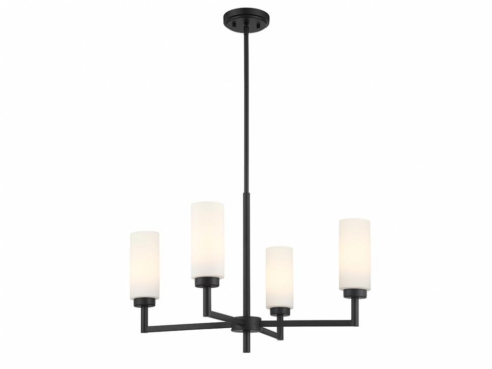 4-Light Chandelier in Matte Black