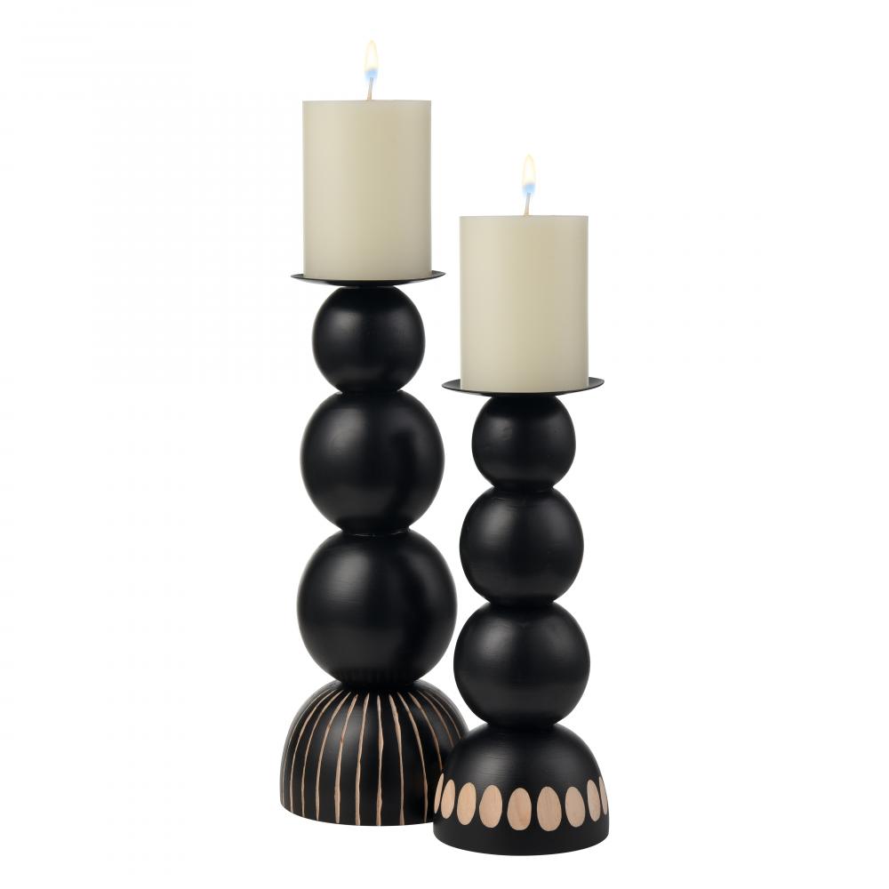 Dana Candleholder - Set of 2 Black