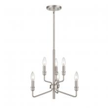 ELK Home 81528/3+3 - Saginaw 18'' Wide 6-Light Chandelier - Satin Nickel